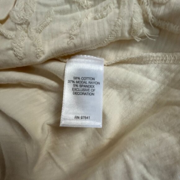 J. Jill Womens Cream Embroidered Floral Long Sleeve Tunic Top 2X Cotton Blend - Picture 4 of 8